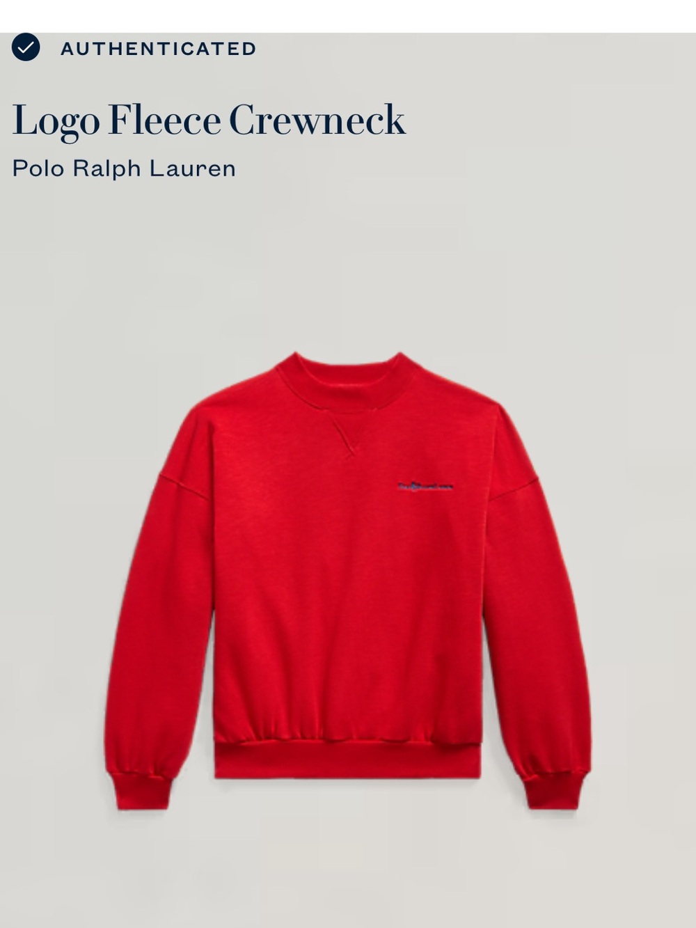 Ralph Lauren Red Logo Fleece Crewneck Sweatshirt